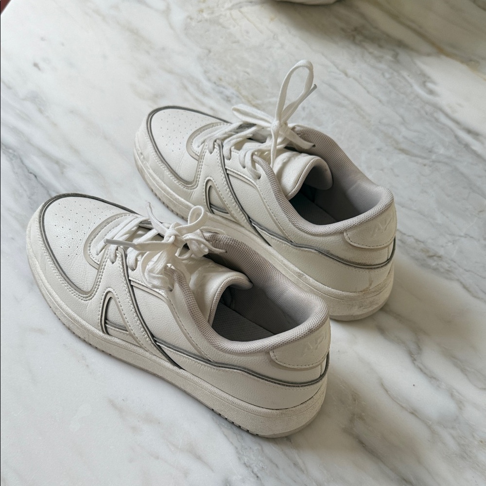 White Sneakers with Gray Accents